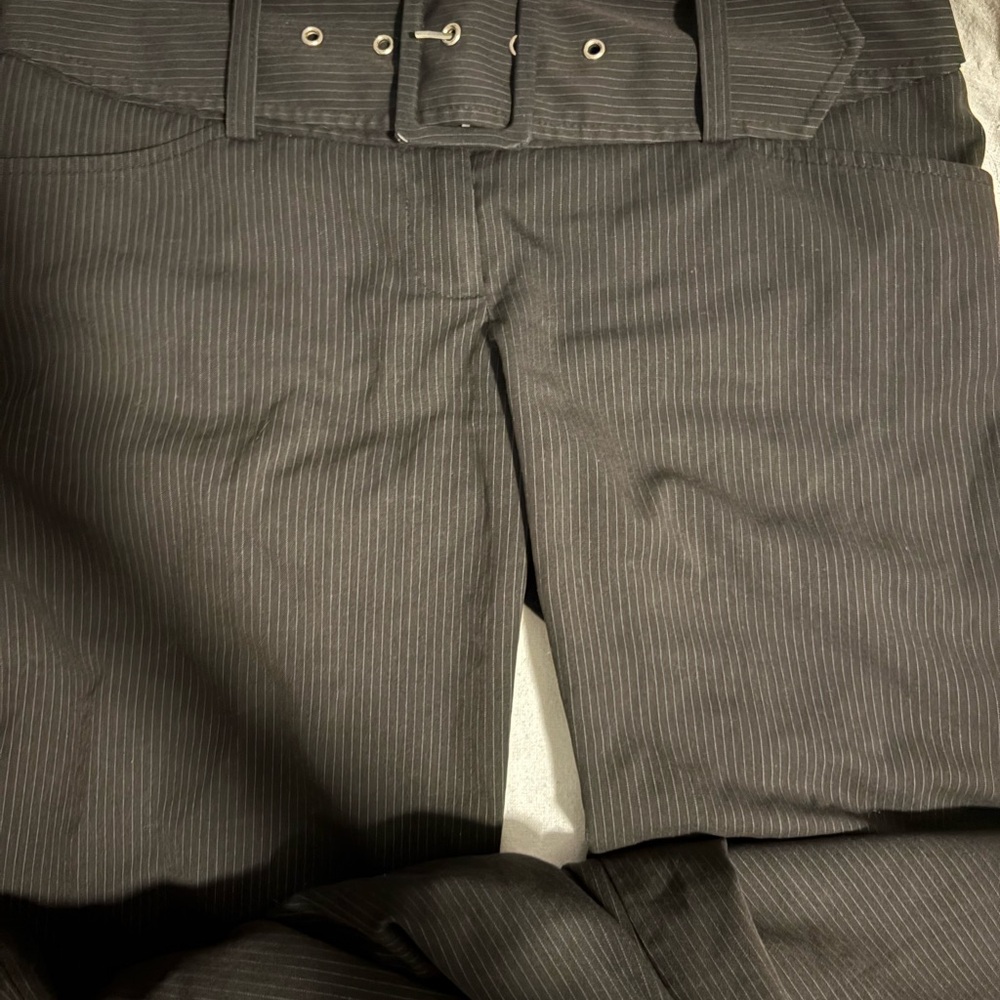 Tracy Evans Black Pinstripe Pants